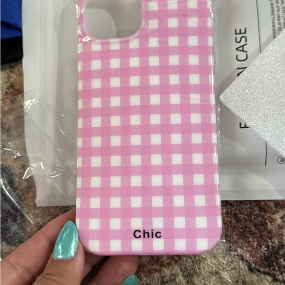 Chic Pink Gingham Phone Case - Picture 1 of 1